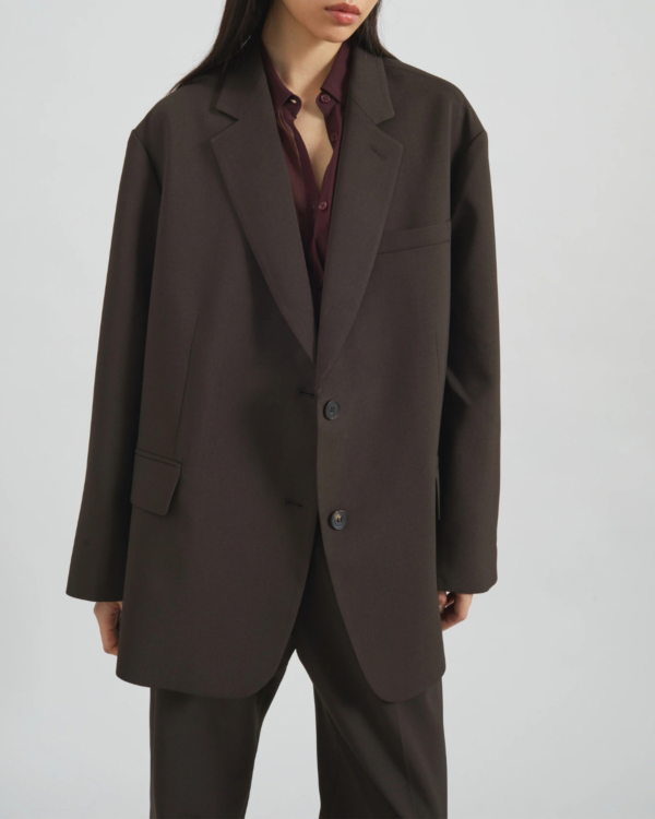 Tünd Qəhvəyi Oversize Pencək
