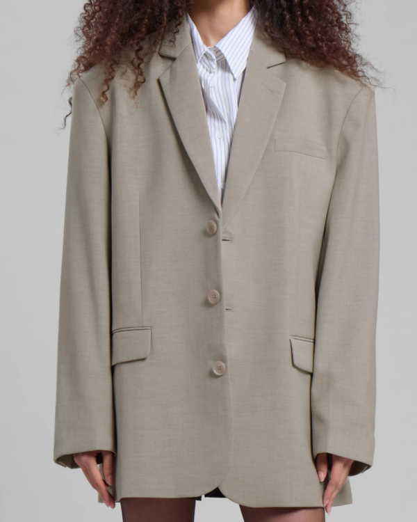 Bej Oversize Klassik Pencək